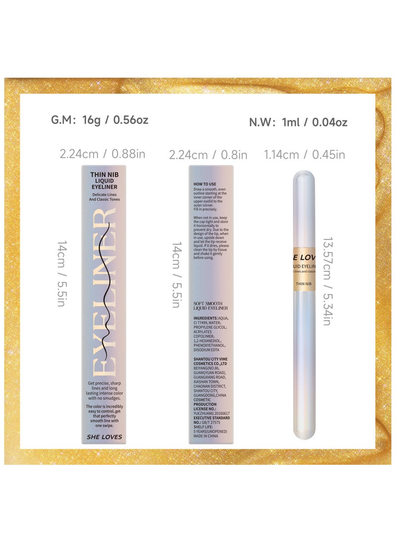 Sheloves - Liquid Eyeliner Long-Wearing Sweat-And Humidity-Resistant Smudge-Proof Waterproof Ultra-Fine Multi-Functional Eyebrow Pencil & Eyeliner Multiple Use (02) - Image 1