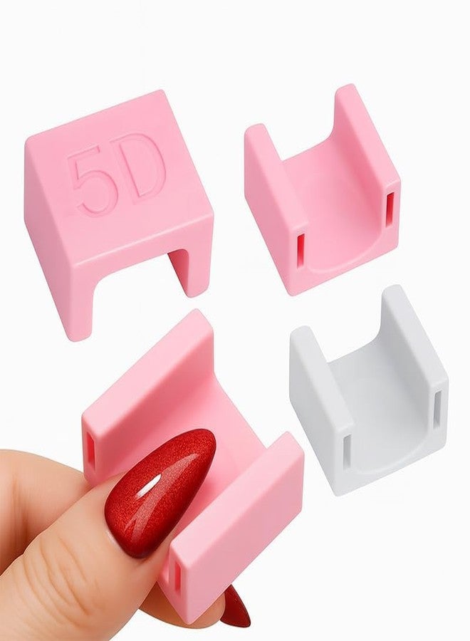 THR3E STROKES 5D Nail Magnet Tool for Cat Eye Gel Polish - Non-Slip Finger Stand, Strong Magnet Nail Art Manicure Tool for DIY & Salon (MIX COLOR) (5D BOX) - Image 1