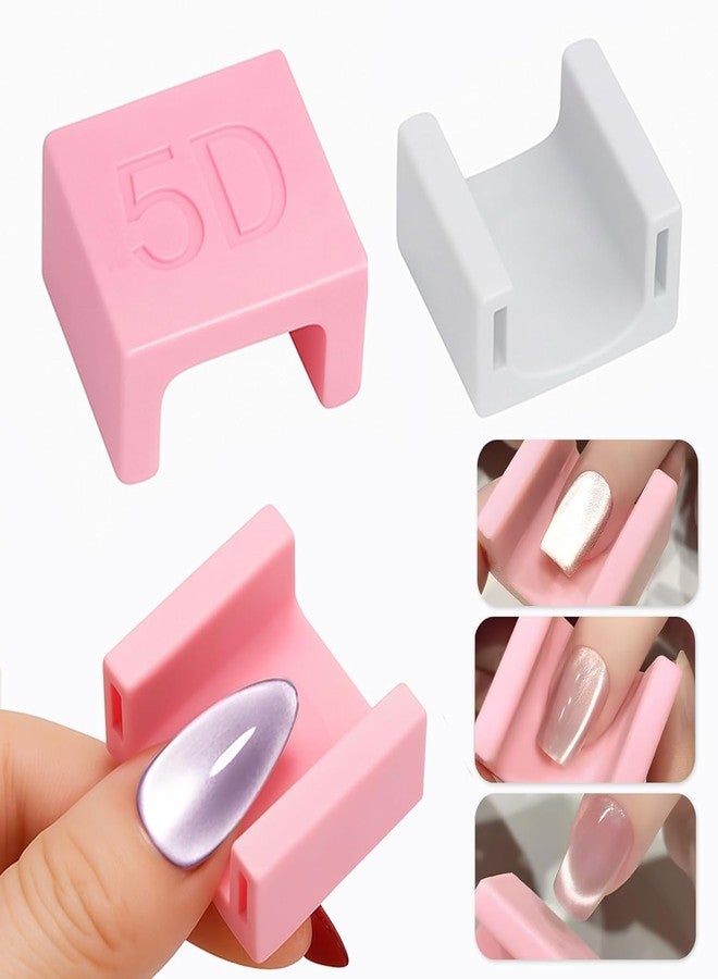THR3E STROKES 5D Nail Magnet Tool for Cat Eye Gel Polish - Non-Slip Finger Stand, Strong Magnet Nail Art Manicure Tool for DIY & Salon (MIX COLOR) (5D BOX) - Image 2