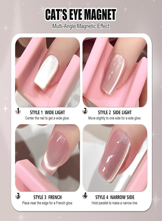 THR3E STROKES 5D Nail Magnet Tool for Cat Eye Gel Polish - Non-Slip Finger Stand, Strong Magnet Nail Art Manicure Tool for DIY & Salon (MIX COLOR) (5D BOX) - Image 4