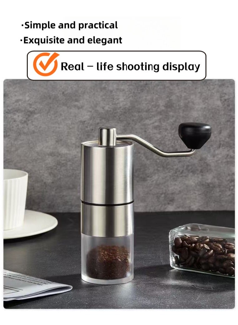 Manual Coffee Grinder Hand Crank - Adjustable Ceramic Burr for Espresso, French Press, Pour Over, Cold Brew - 5 Grind Settings, Portable for Travel & Camping, Compact for Home Use - Coffee Bean Grinder with Non-Slip Base  - Image 4