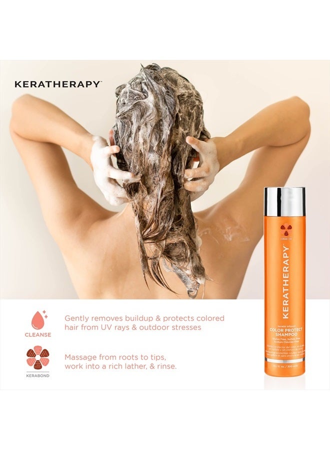 Pomade KERATHERAPY Keratin Infused Color Protect Shampoo, 33.8 fl. oz., 1000 ml - Gluten Free Color Protecting Shampoo for Color Treated Hair with Kerabond Technology, Red Raspberry Oil, Omega 3 & 6 - Image 4