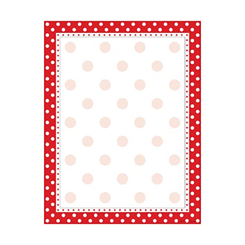 Barker Creek Red/White Dots Computer Paper, 8-1/2 x 11 Inches, 50 Sheets - Image 1