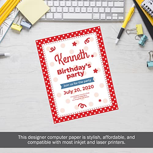 Barker Creek Red/White Dots Computer Paper, 8-1/2 x 11 Inches, 50 Sheets - Image 4