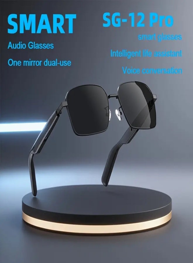 SG-12 Smart Open Wireless Glasses – Travel Essential with Music Playback, Surround Sound, Touch Controls, Type-C Charging, Hands-Free Calling, Comfortable Fit for Sports  Outdoor Activities, Compatible with Android  iOS - Image 2