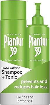 Plantur 39 Caffeine Shampoo and Tonic Set Prevents and Reduces Hair Loss For Fine Brittle Hair Supports Hair Growth Women Hair Care Made in Germany Set of 250ml Shampoo and 200ml Tonic - Image 1