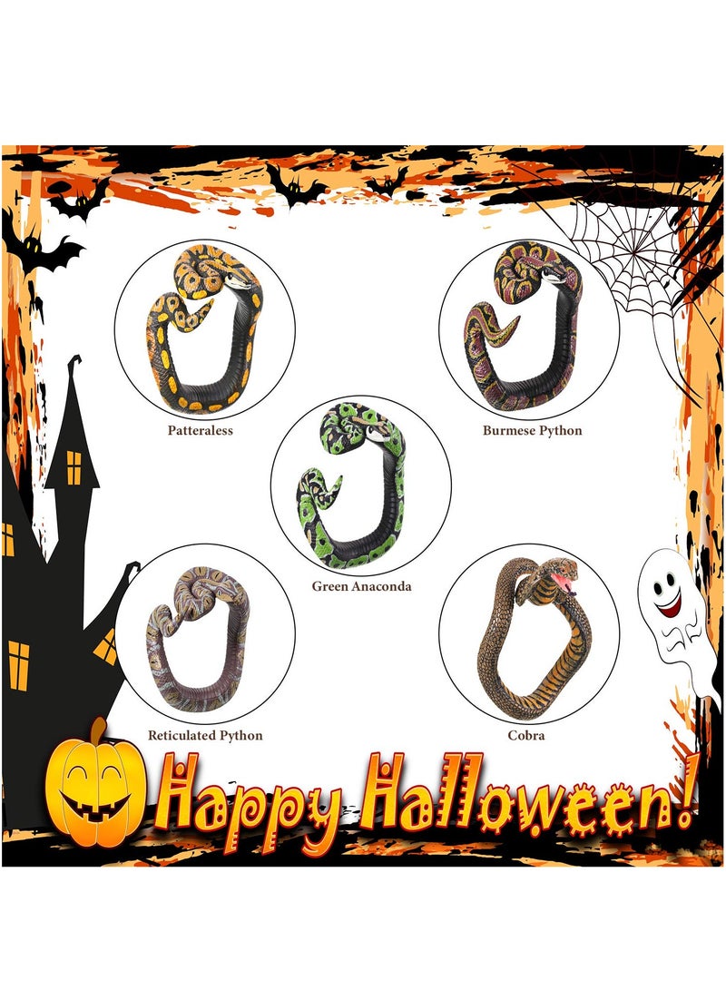 SOLARAE 6-Pack Toy Snake Bracelets - Realistic PVC Simulation Snake Wristbands, Fake Snake Prank Toys for Halloween, Party Supplies, Scary Fun for Adults & Teens - Image 3