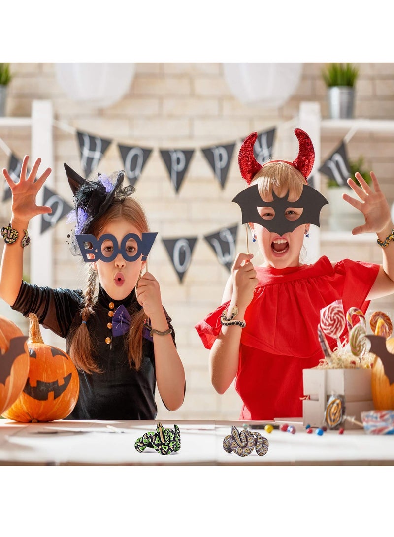 SOLARAE 6-Pack Toy Snake Bracelets - Realistic PVC Simulation Snake Wristbands, Fake Snake Prank Toys for Halloween, Party Supplies, Scary Fun for Adults & Teens - Image 2