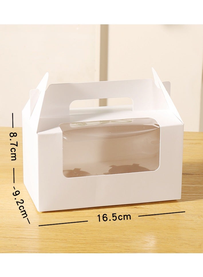 2 cavity Portable Cupcake Box 20-Pack with Window Handle Portable Bakery Containers for Muffins Cakes Ideal for Parties Weddings and Birthdays White  - Image 1