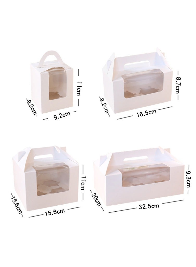 2 cavity Portable Cupcake Box 20-Pack with Window Handle Portable Bakery Containers for Muffins Cakes Ideal for Parties Weddings and Birthdays White  - Image 3