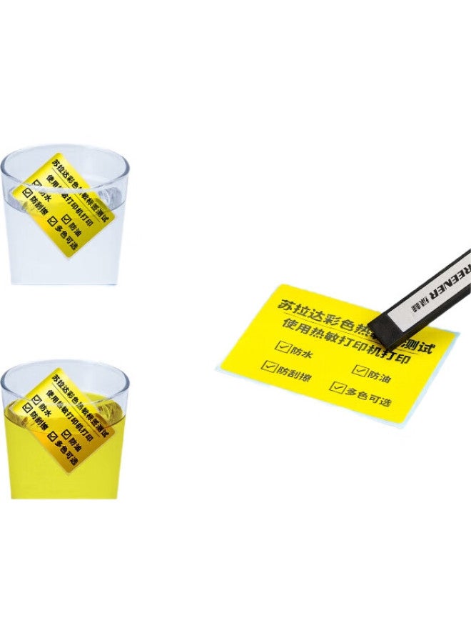 Surada Color Thermal Label Paper 60X40Mm 800 Sheets Light Yellow Thermal Paper Color Label Paper Color Thermal Printing Paper Adhesive Sticker Roll Label Bq-0171 - Image 1