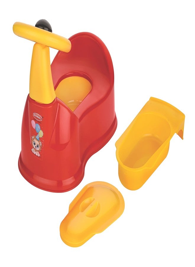 Sonal Plastic - Baby CAR - Baby Car Potty Seat/Chair with Removable Drawer, Lid (Age 6 Months to 3 Years) (Red) - Image 1
