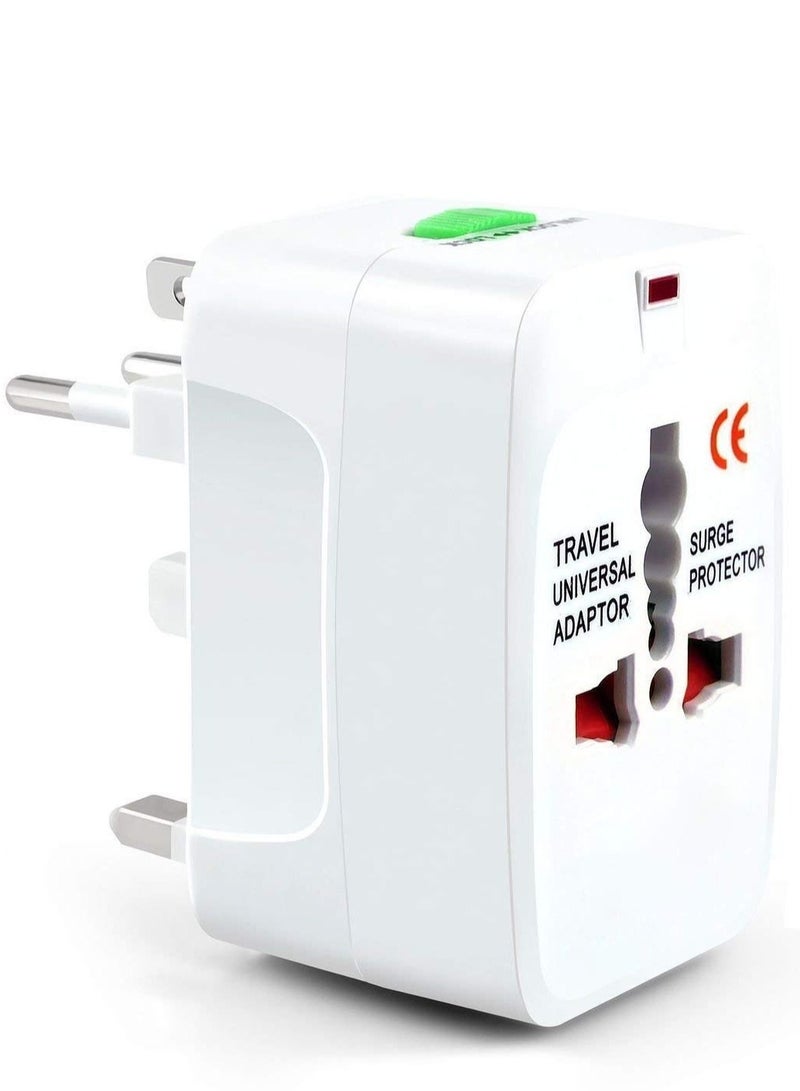 Universal Travel Adapter with USB Ports – All-in-One International Power Charger (White)  - Image 1
