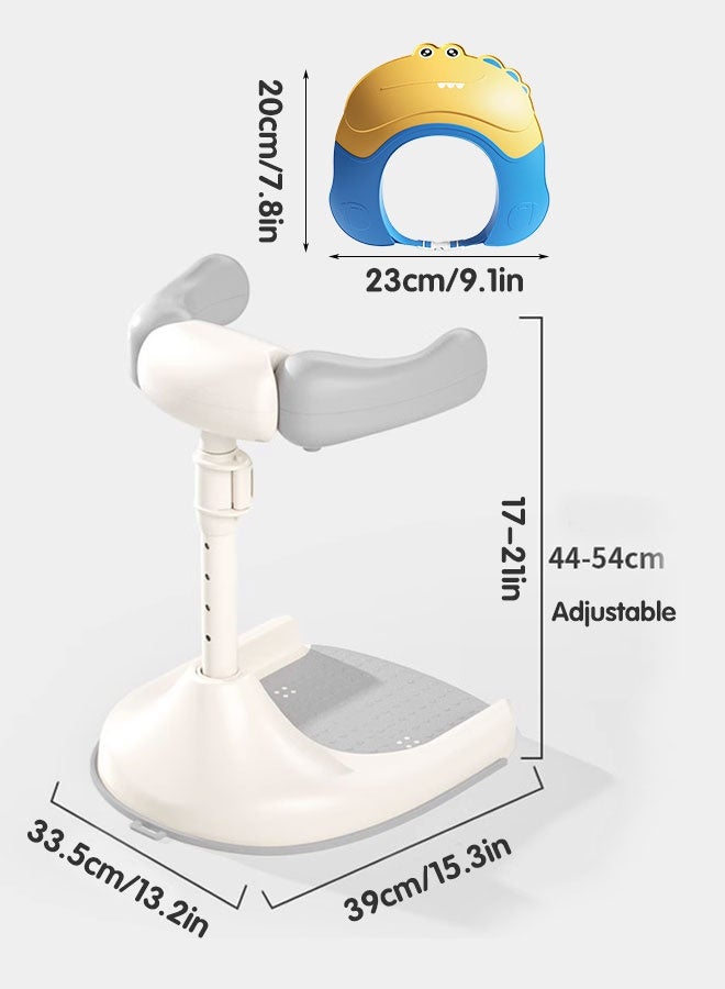 Sharpdo Baby Shower Stand, Infant Bath Support, Foldable Baby Bathing Stand with Anti-Slip Base and Shower Cap - Image 5