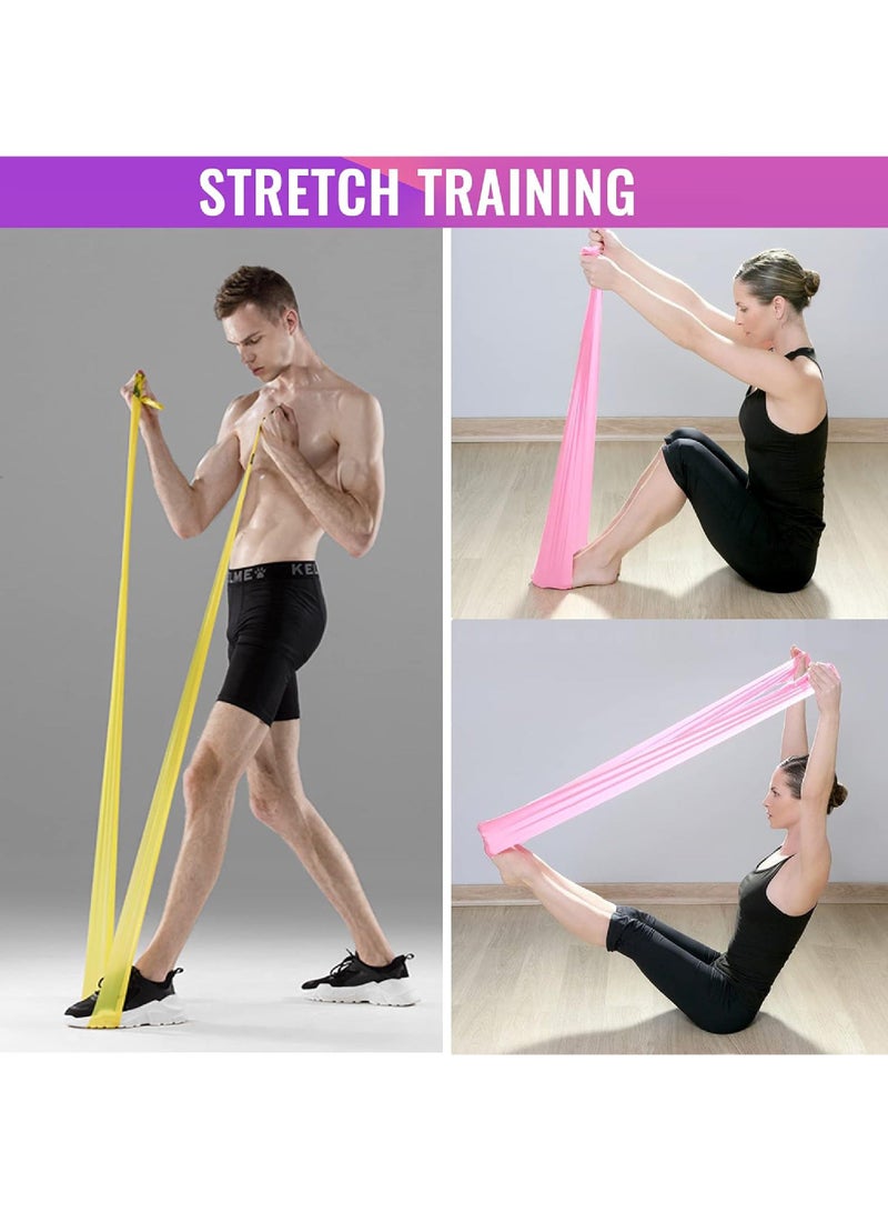 Rock Pow Latex Resistance Exercise Band 5Pcsexercise Bands For Physiotherapy Strength Training & Fitness Workouts Pilates Stretching And Yoga Physical Therapy Fitness  - Image 2