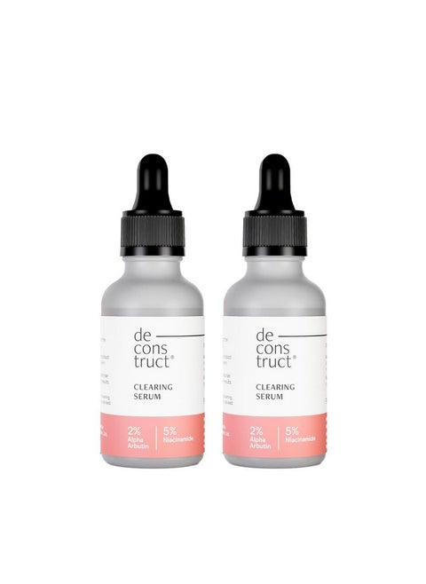 Deconstruct Skin Clearing Face Serum with 5% Niacinamide and 2% Alpha Arbutin | Reduces Pigmentation, Dark Spots, Marks| Improves skin texture | Gentle & Effective face serum | 30 ml each, pack of 2