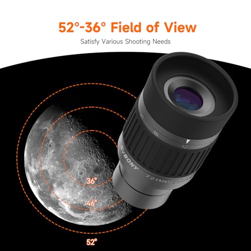SVBONY SV135 1.25” Zoom Eyepiece, Zoom 7 to 21mm Telescope Eyepiece 5 Element 3 Group, Telescope Accessories for Astronomic Telescopes Visual Planetary Nebula - Image 3