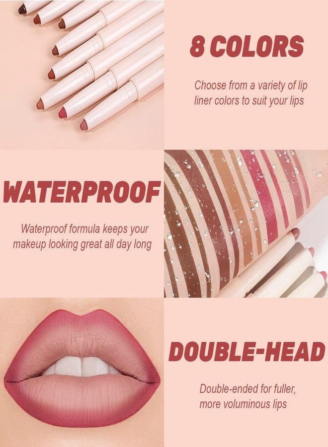QIDSTERS Plump Matte Crayon Lip Liner Pencil, Neutral Pink Lipstick Lip Liners for Women, 24 Hour Long-Lasting Lip Gloss Makeup, With Silicone Smudger for Define Contours & Sculpting Lip, 02 - Image 4