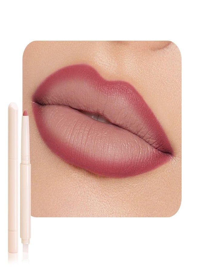 QIDSTERS Plump Matte Crayon Lip Liner Pencil, Neutral Pink Lipstick Lip Liners for Women, 24 Hour Long-Lasting Lip Gloss Makeup, With Silicone Smudger for Define Contours & Sculpting Lip, 02 - Image 1