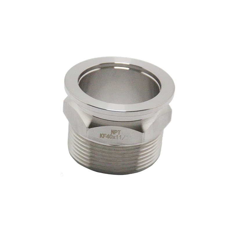 QMINOX SS304 KF40 NPT Male Adaptor thread 15 NW40 KF Male coupling ISOKF40 X NPT 15 - Image 1