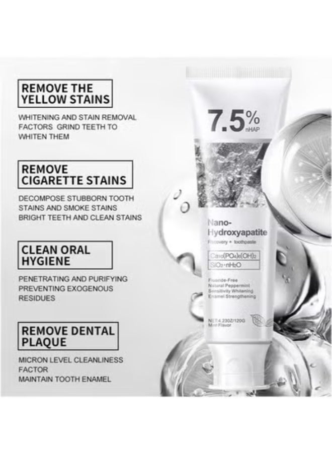 كرونت معجون أسنان كرونت هيدروكسي أباتيت لحماية متقدمة للمينا، تركيبة لطيفة وفعالة، معجون أسنان خالٍ من الفلورايد للأسنان الحساسة، 4.23 أونصة * 3 عبوات - Image 3