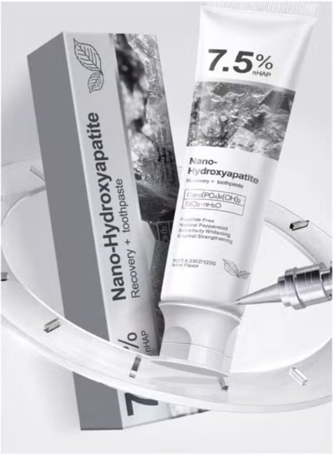 كرونت معجون أسنان كرونت هيدروكسي أباتيت لحماية متقدمة للمينا، تركيبة لطيفة وفعالة، معجون أسنان خالٍ من الفلورايد للأسنان الحساسة، 4.23 أونصة * 3 عبوات - Image 5