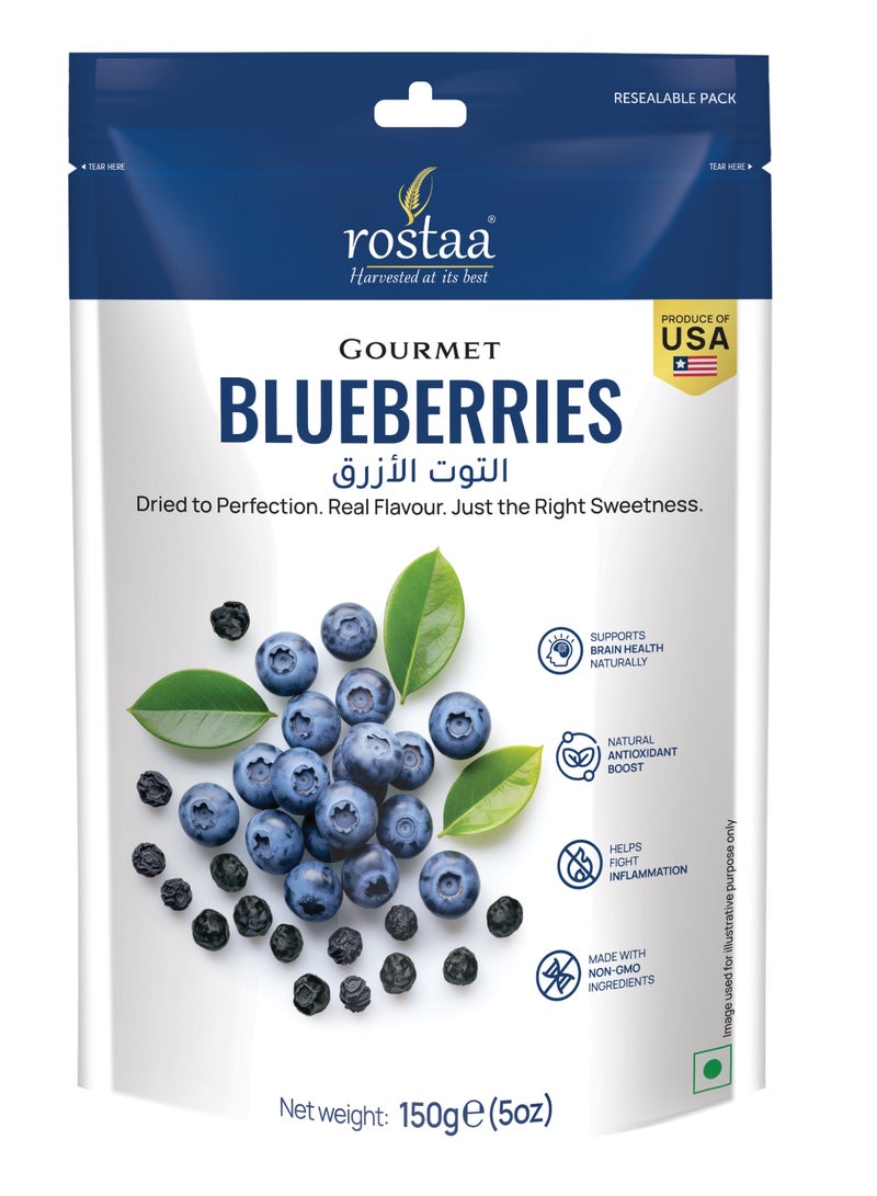 Rostaa Blueberries 150g – Premium Dried Blueberries, Antioxidant-Rich Healthy Snack - Image 1