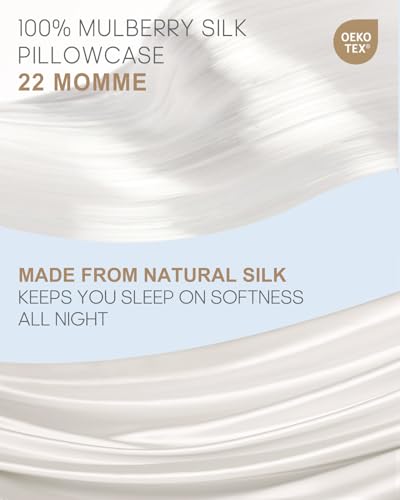 THXSILK 100 Silk Pillowcase for Hair and Skin Both Sides Grade 6A 22 Momme Mulberry Silk Pillow Case with Hidden Zipper Soft Smooth White Pillowcase1pc Queen Size 20x30 - Image 3