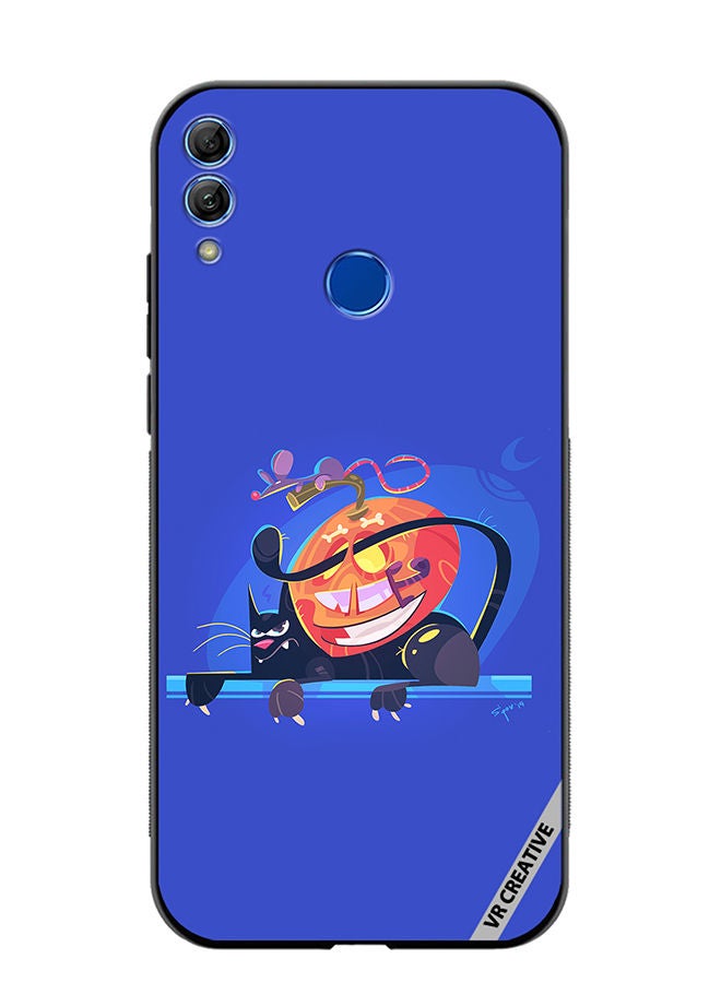 Protective Case Cover For Honor 10 Lite Halloween Cat Design Multicolour