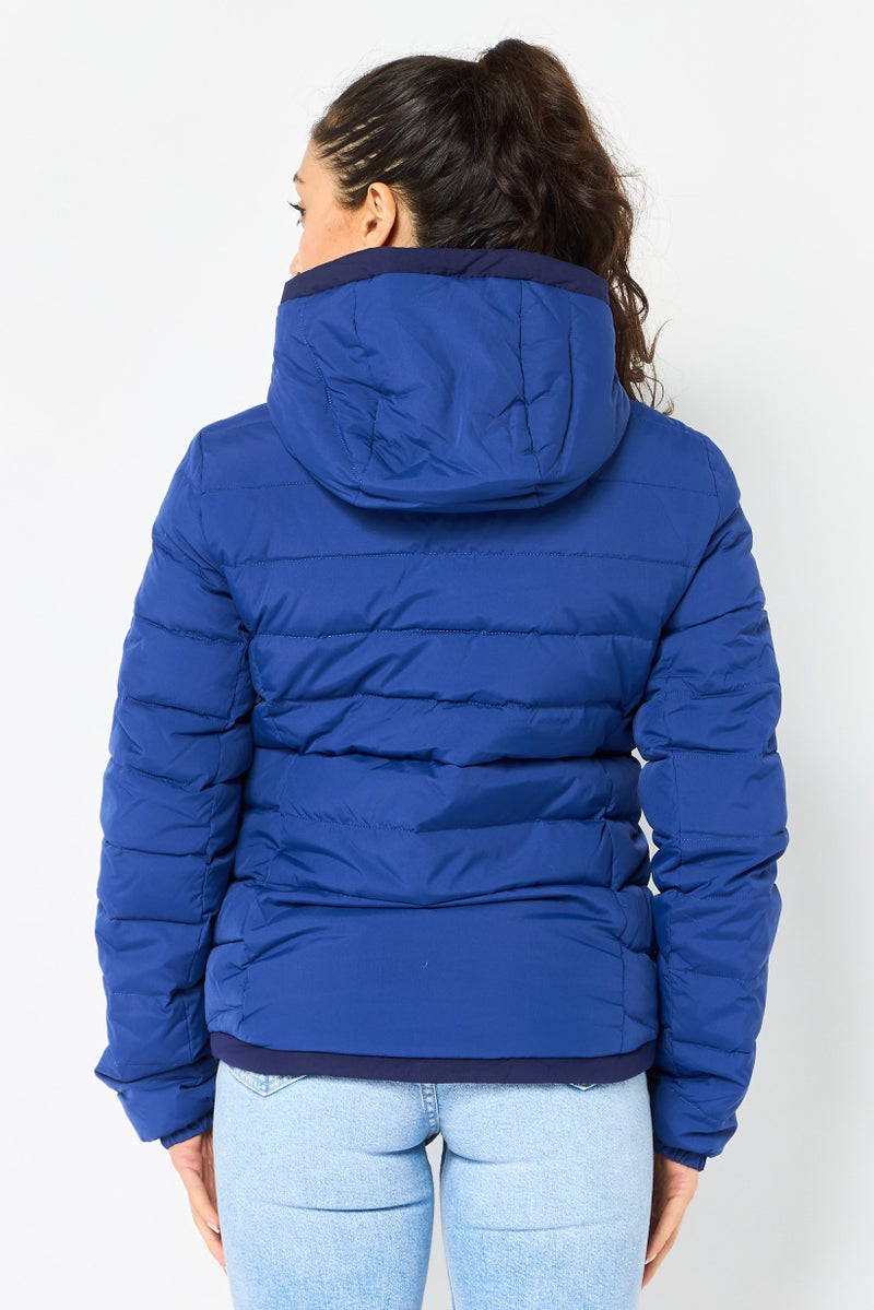 LACOSTE Women Quilted Puffer Jacket, Blue - Image 4