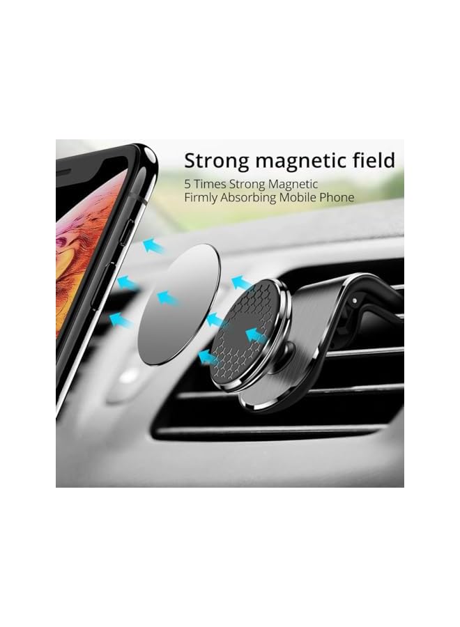 S-TOP Magnetic Phone Mount for Car Vent, Strong Magnet Cell Phone Holder, 360° Rotation Magnetic Car Phone Holder Mount Fit for iPhone and All Smartphones (Black) - Image 4