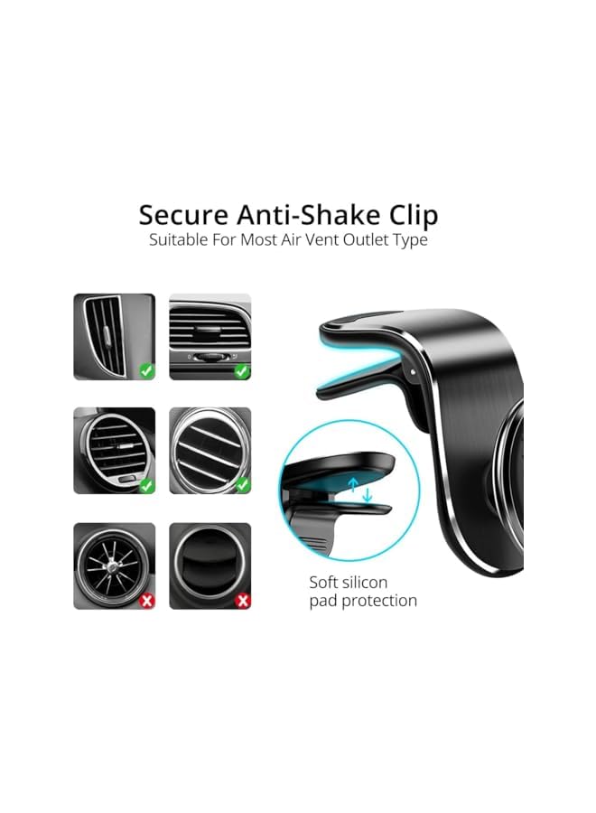 S-TOP Magnetic Phone Mount for Car Vent, Strong Magnet Cell Phone Holder, 360° Rotation Magnetic Car Phone Holder Mount Fit for iPhone and All Smartphones (Black) - Image 3