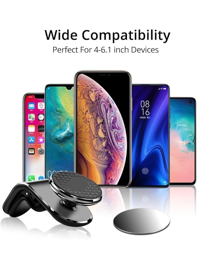 S-TOP Magnetic Phone Mount for Car Vent, Strong Magnet Cell Phone Holder, 360° Rotation Magnetic Car Phone Holder Mount Fit for iPhone and All Smartphones (Black) - Image 2