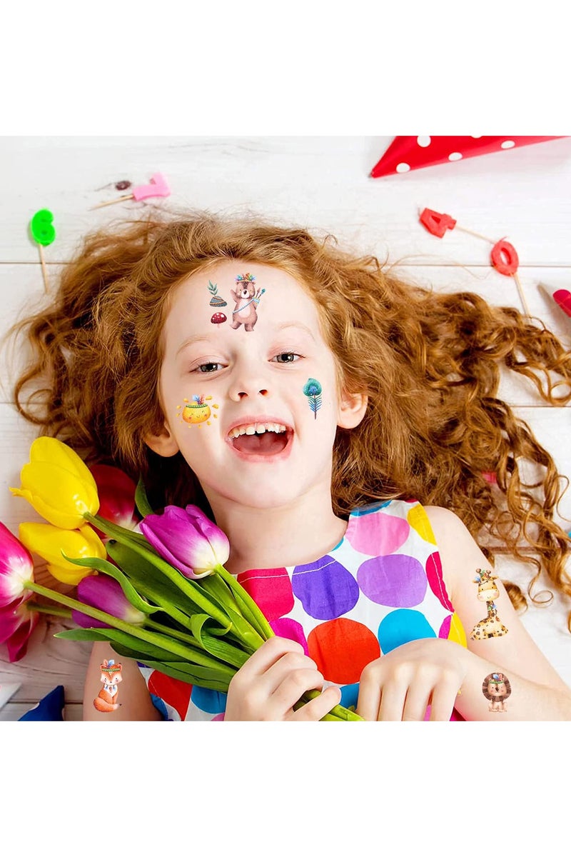 ORAINBOW 10 Sheets Glitter Animals Temporary Tattoo for Kids Elephant Lion Bee Flamingos Jungle Animal Tattoo Stickers Summer Waterproof Fake Tattoos for Birthday Party Favor Goodie Bags - Image 4