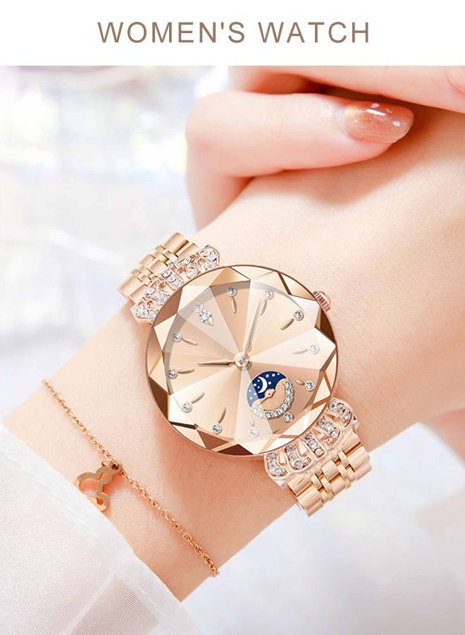 Labaoli Women's classic style wristwatch, women's stainless steel round dial mechanical watch, fashionable women's watch - Image 4