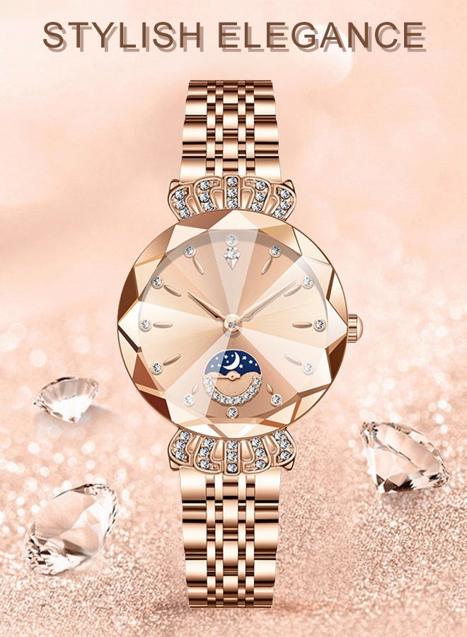 Labaoli Women's classic style wristwatch, women's stainless steel round dial mechanical watch, fashionable women's watch - Image 1