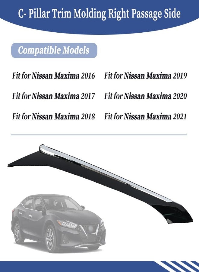 Getfarway C- Pillar Trim Molding 788739DJ1A 788739DD0A 78873-4RA0A Compatible with Nissan Maxima 2016-2021 Rear Right Passenger Side Body Molding Panel Black (Right Passenger Side) - Image 2