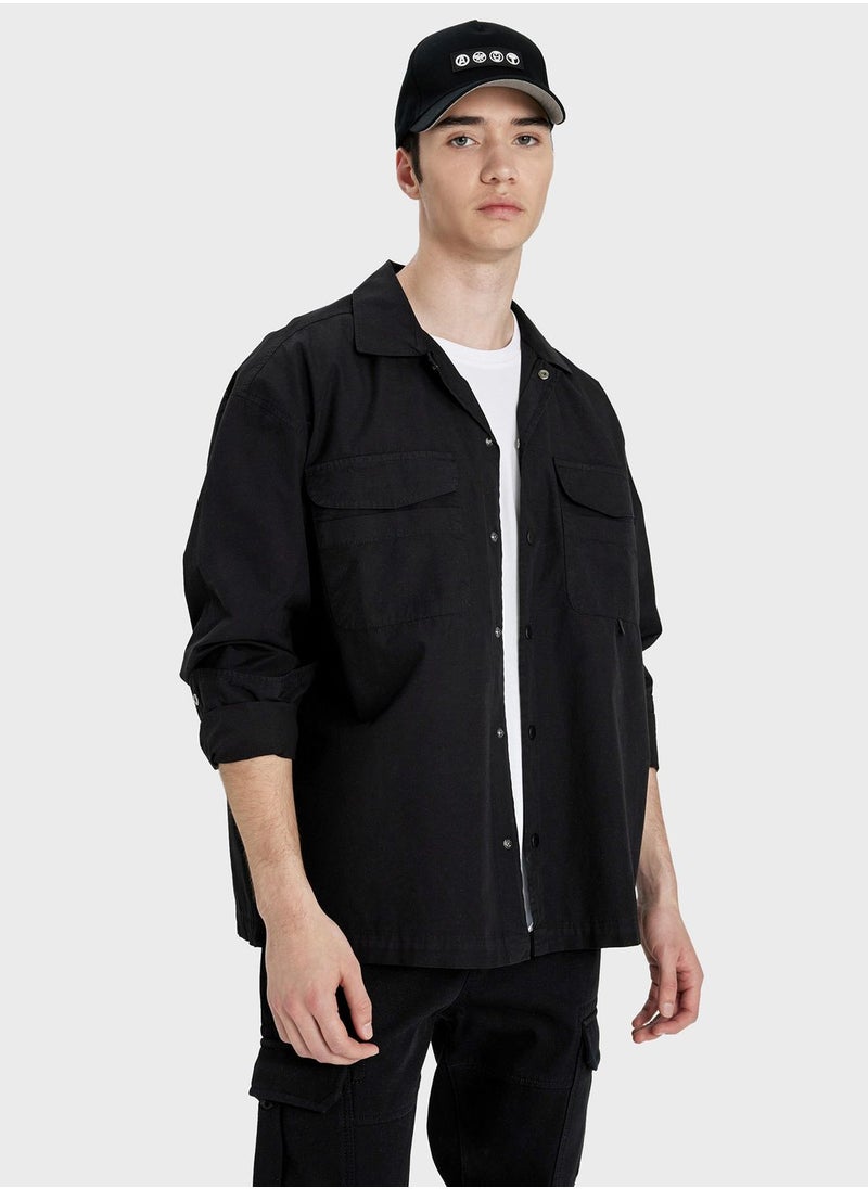 DeFacto - Oversize Fit Cotton Long Sleeve Shirt - Image 1