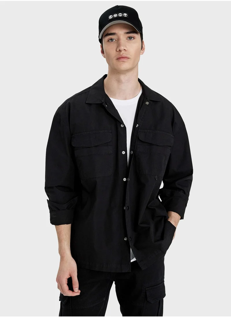 DeFacto Oversize Fit Cotton Long Sleeve Shirt