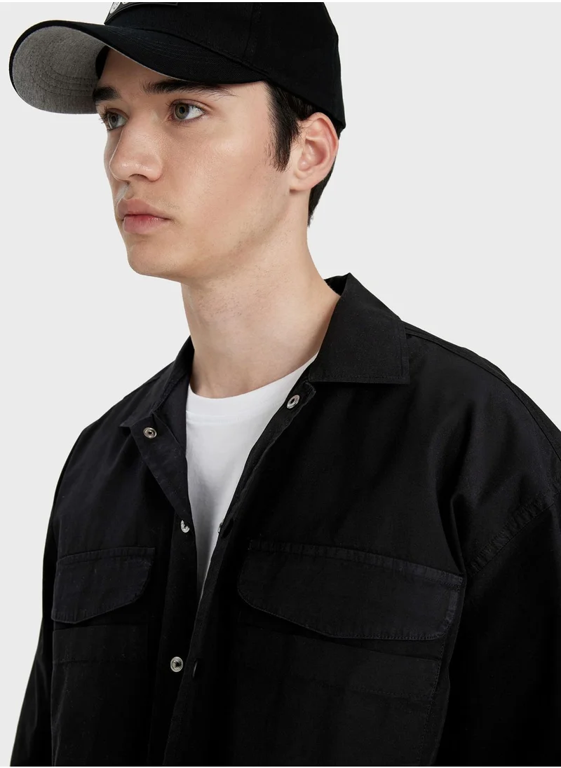 DeFacto Oversize Fit Cotton Long Sleeve Shirt