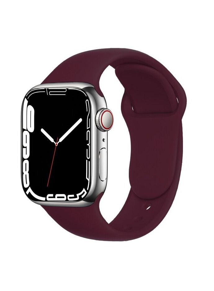 Apple Watch Band 45mm Soft Silicone Sport Band Replacement Wrist Strap Compatible for iWatch Apple Watch Series 7 Nike+,Sport,Edition - Image 1
