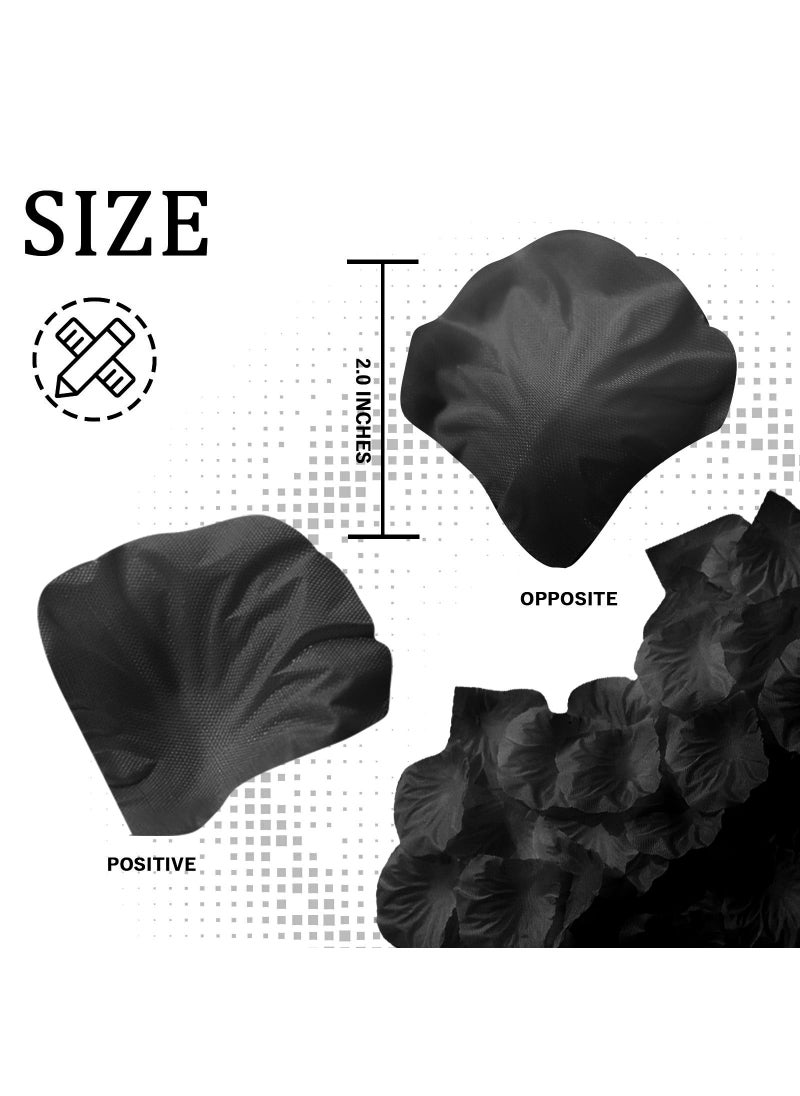 SITUMEIZI SITUMEIZI 1500PCS Black Rose Petals Artificial Silk Rose Petals Flower for Wedding Party Decor  - Image 2