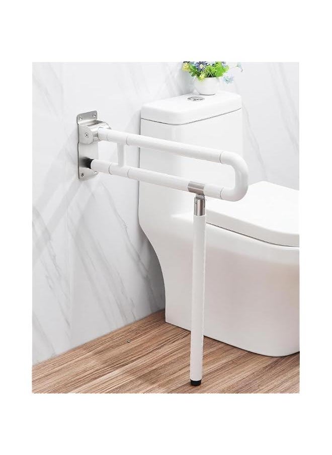 MIXDE - Toilet Grab Bar Bathroom Handrail Handicap Grab Bars Rails, Stainless Steel Auxiliary Tub Safety Handle Anti-Slip Flip Shower Grab Bars Home Health Care Equipment - Image 1
