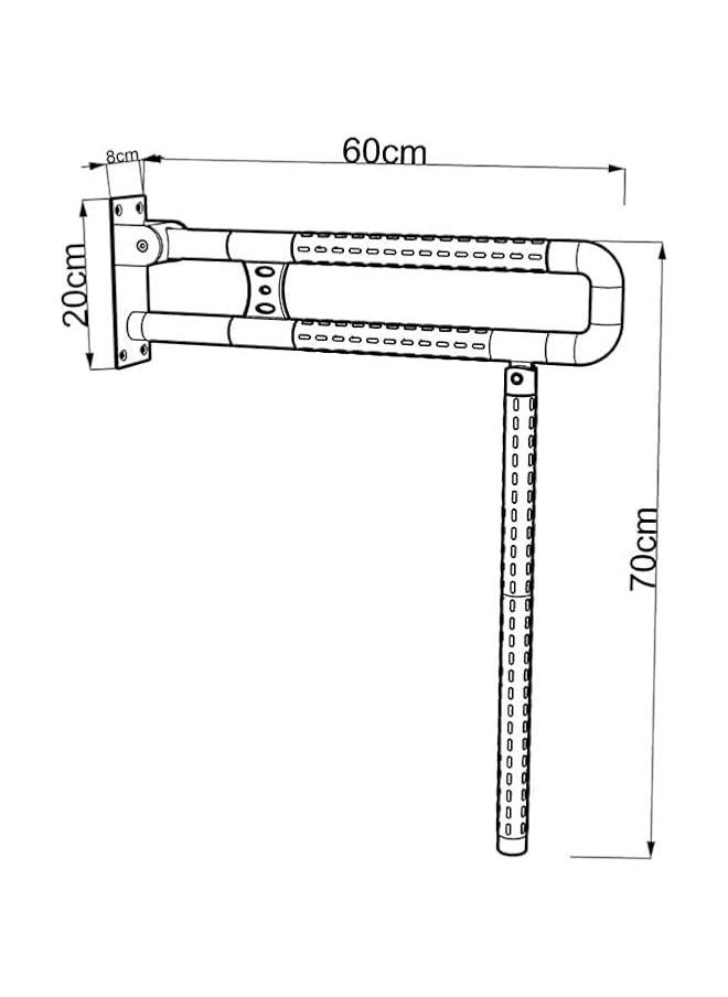 MIXDE - Toilet Grab Bar Bathroom Handrail Handicap Grab Bars Rails, Stainless Steel Auxiliary Tub Safety Handle Anti-Slip Flip Shower Grab Bars Home Health Care Equipment - Image 1