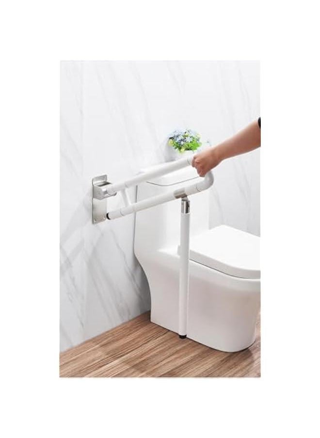 MIXDE - Toilet Grab Bar Bathroom Handrail Handicap Grab Bars Rails, Stainless Steel Auxiliary Tub Safety Handle Anti-Slip Flip Shower Grab Bars Home Health Care Equipment - Image 1