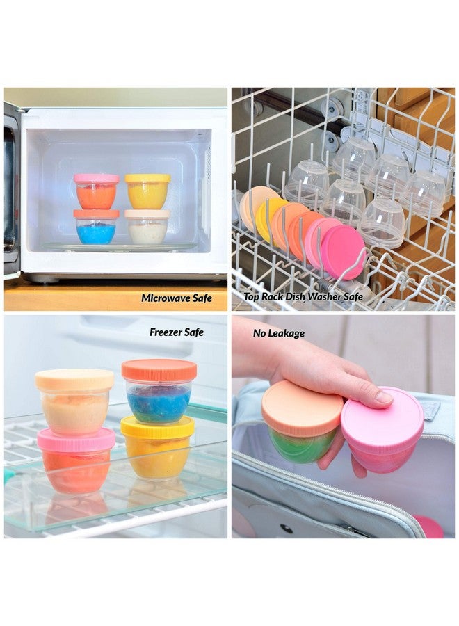 Youngever 18 Sets Baby Food Storage, 4 Ounce Baby Food Containers with Lids, 9 Bright Pink Colors, with Lids Labels - Image 3