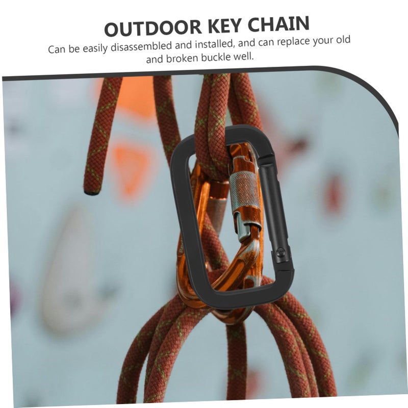 10PCS Square Aluminum Alloy Carabiner Buckles for Outdoor Camping Hiking Backpack - Image 3
