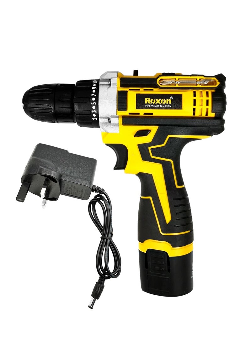 Roxon ROXON Premium Quality Cordless Impact Drill Li-ion Battery 12V, 1300mAh, 220-240V, 50-60Hz with 59 pcs Tools Box - RX12VCD  - Image 2
