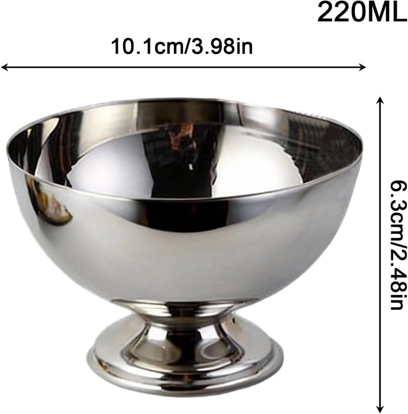 Stainless Steel Ice Cream Bowls Small,Cake Flatware,Party Pudding Bowl | for Home Hotel Restaurant Party Shops Picnics Birthday Holiday Summer Festivals Movie Nights Milkshake Snacks - Image 5