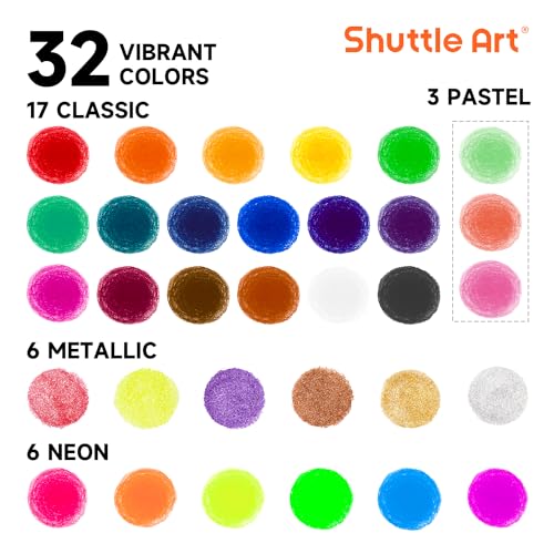 Shuttle Art Tempera Paint Sticks, 32 Colors Solid Tempera Paint for Kids, Super Quick Drying, No-Toxic, Works Great on Paper Wood Glass Ceramic Canvas - Image 2